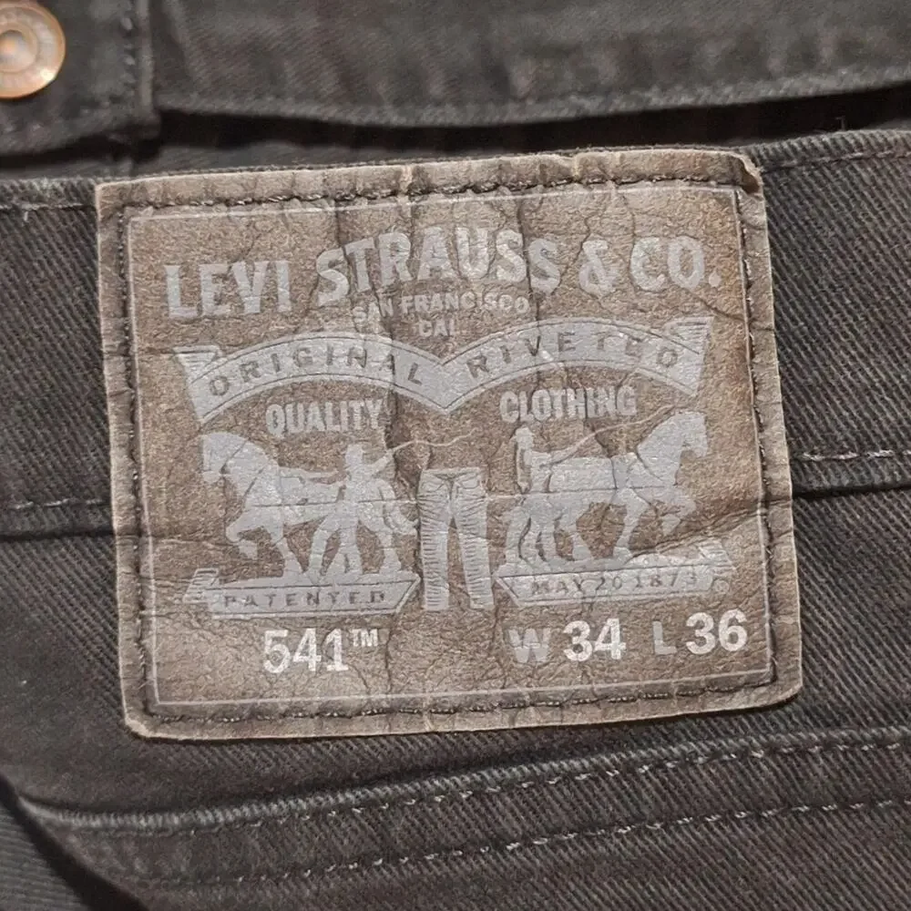Levi's 541 Jeans Men's 34/36 Black Denim Mid-Rise Normcore Dadcore Basic Classic